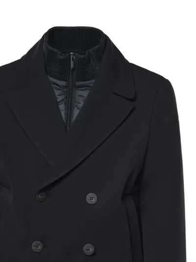 Rrd Double-breasted Layered Coat In Black