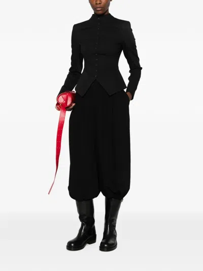 Staud Adrian Button-up Fitted Jacket In Black