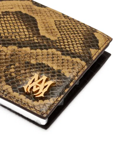 Amiri Python-embossed Bifold Wallet In Pink
