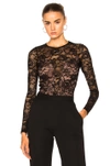 FLEUR DU MAL CHAT NOIR LONG SLEEVE LACE BODYSUIT,BS0031