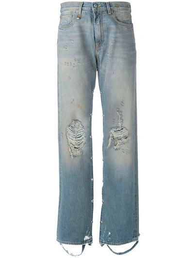 R13 Distressed Straight-leg Jeans In Blue