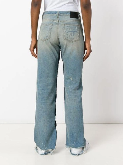 Shop R13 Distressed Straight-leg Jeans In Blue
