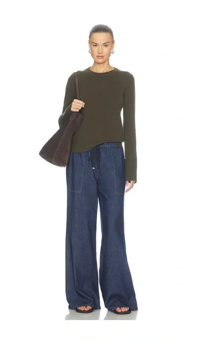 La Ligne Solid Lean Lines Sweater In Green