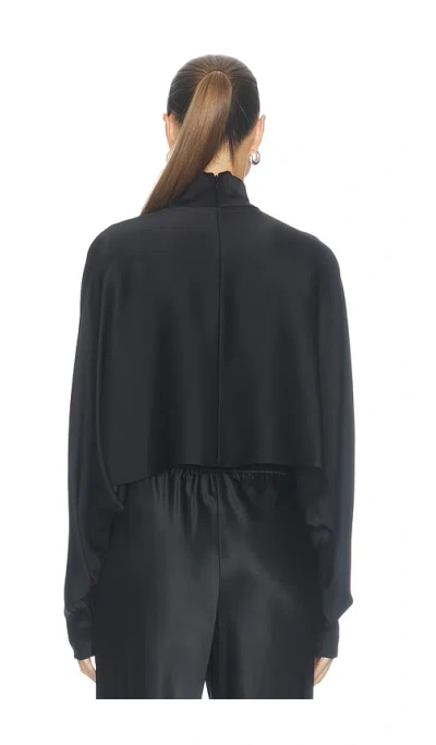 Lapointe Satin Caftan Top In Black