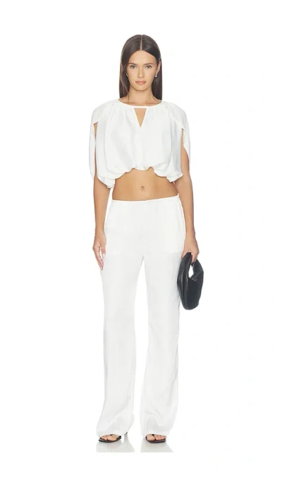Weworewhat Silky Pull On Pant In White