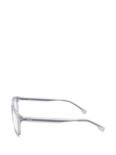 Hugo Boss Rectangle-frame Glasses In Gray