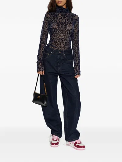 Off-white Paisley-pattern Top In Blue