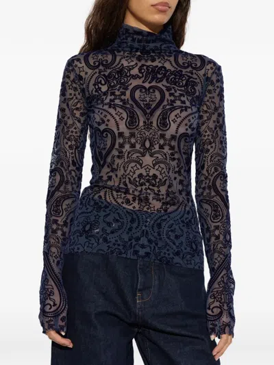 Off-white Paisley-pattern Top In Blue