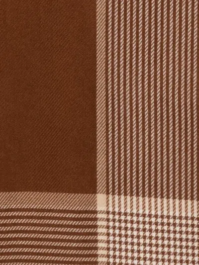 Barbour Melody Check-pattern Scarf In Brown