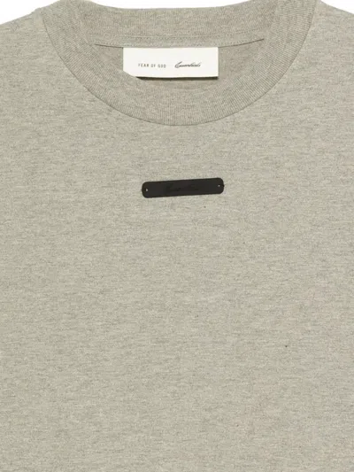 Essentials Logo-patch T-shirt In Gray