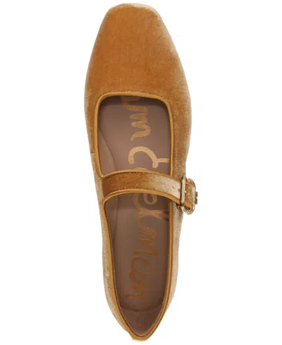Sam Edelman Michaela Mary Jane Flat In Mustard Velvet