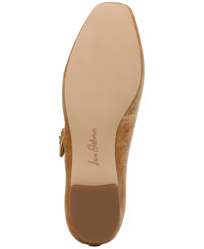 Sam Edelman Michaela Mary Jane Flat In Mustard Velvet