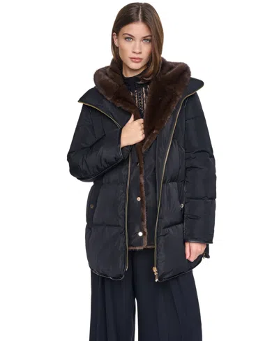 Halston Down Jacket In Black