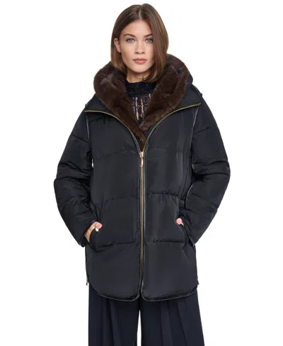 Halston Down Jacket In Black