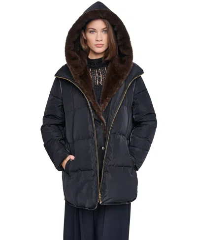 Halston Down Jacket In Black
