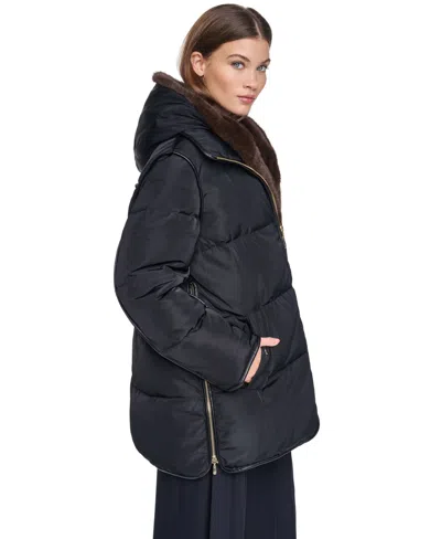 Halston Down Jacket In Black