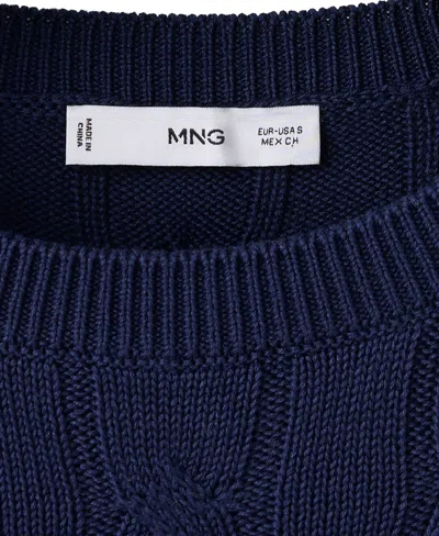 Mango Cable Stitch Sweater In Blue