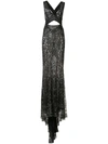 ROBERTO CAVALLI ROBERTO CAVALLI CUT-OUT EMBROIDERED GOWN - BLACK,EQR916RT02011655362