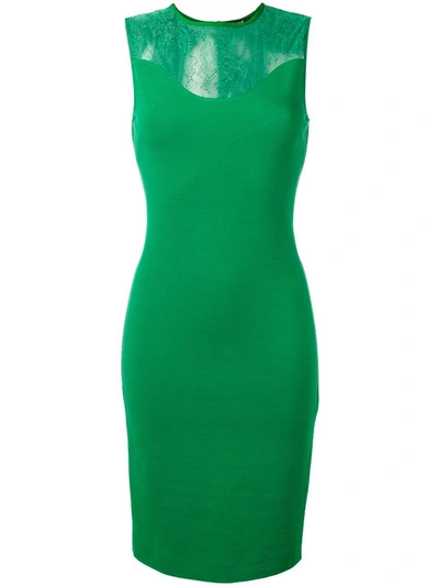 Roberto Cavalli Sheer Panel Dress - Green