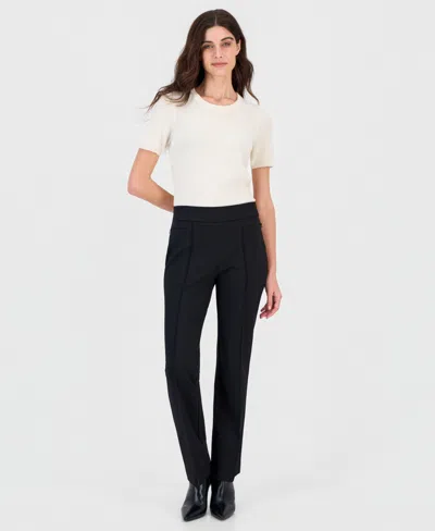 Kasper Petite Bootcut Zip-pocket Pull-on Pants In Black