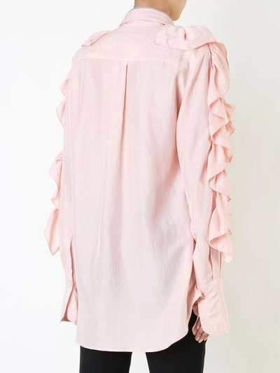 Shop Preen By Thornton Bregazzi Ruffled Sleeve Shirt In Pink