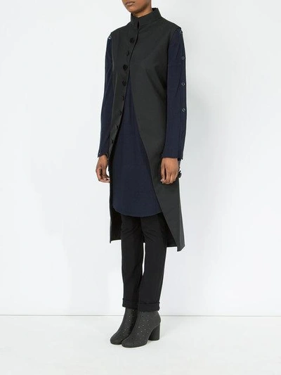 Shop Maison Margiela Sleeveless Mid-length Coat - Black
