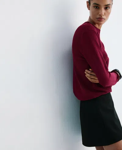 Mango Metallic Sweater In Strawberry