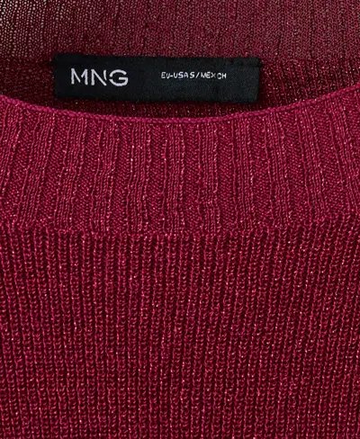 Mango Metallic Sweater In Strawberry