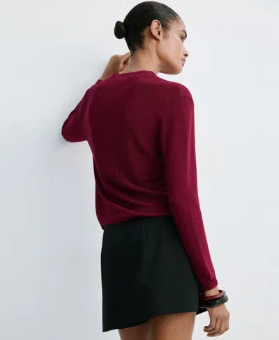 Mango Metallic Sweater In Strawberry