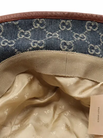 Pre-owned Gucci 2000s Gg-pattern Bucket Hat In 蓝色
