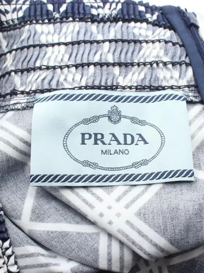 Pre-owned Prada 2000s Check-pattern Dress In Blue