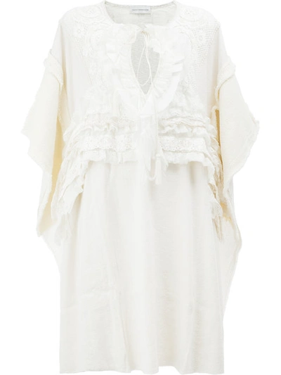 Faith Connexion Embroidered Mid-length Dress In Neutrals