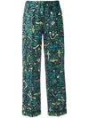 VALENTINO ABSTRACT PRINT FLARED TROUSERS,MB3RB00V30Y11972895