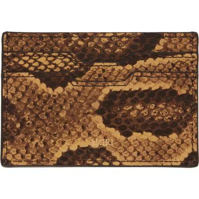Amiri Brown Python Card Holder In Brown