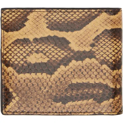 Amiri Brown Python Embossed Bifold Wallet In Brown
