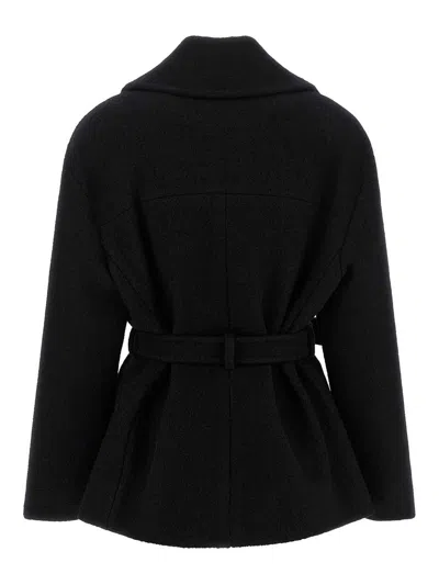 Balmain Short Coat In Black