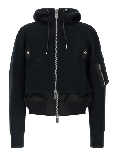 Sacai Sponge Double-layer Bomber Jacket In Negro