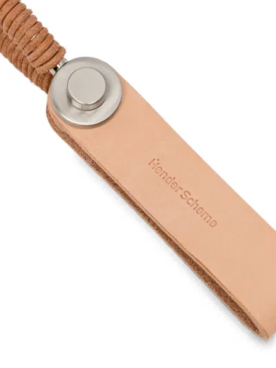 Hender Scheme Logo-debossed Leather Keyring In Transparent