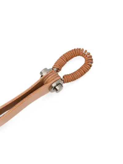 Hender Scheme Logo-debossed Leather Keyring In Transparent