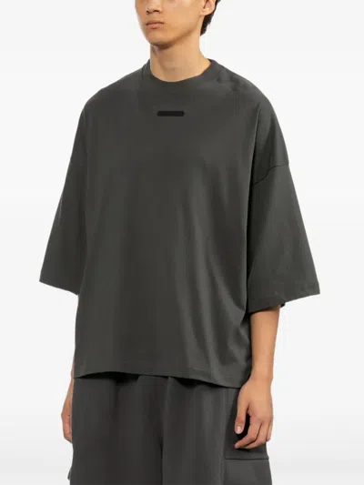 Essentials Logo-patch T-shirt In Gray