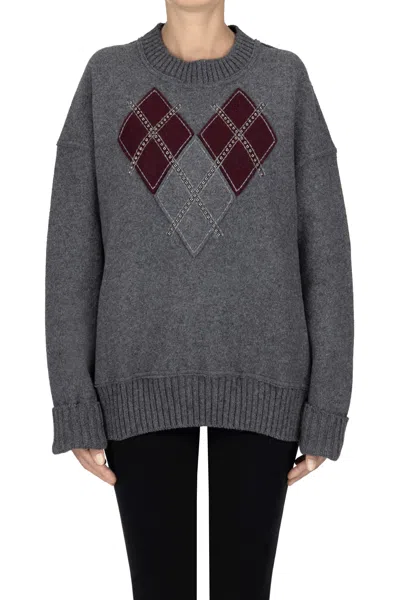 N°21 Structured Cloth Pullover In Gray