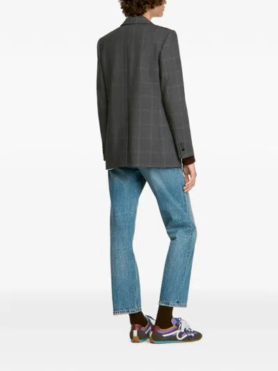 Sandro Checked Tailored Blazer In Black