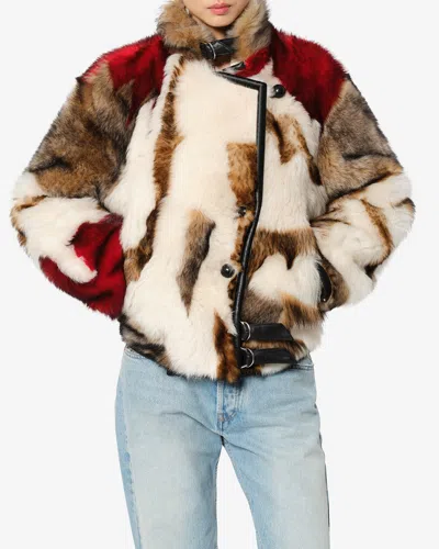 Isabel Marant Roama Shearling Jacket In Multi