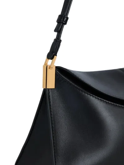Balmain 64-83 Medium Bag In Smooth Leather In Black