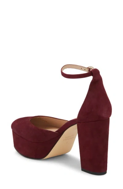 Stuart Weitzman Ginger Platform Pump In Burgundy