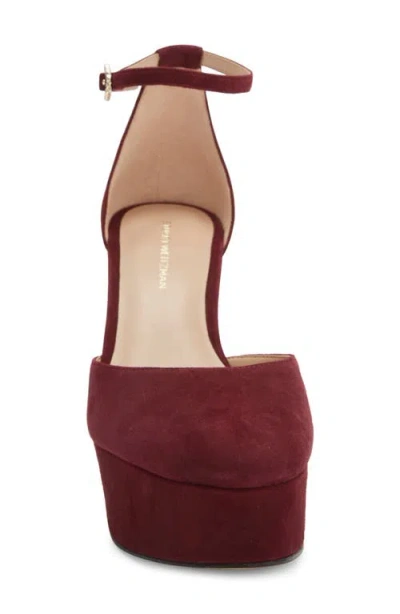 Stuart Weitzman Ginger Platform Pump In Burgundy