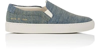 Common Projects Striped Denim Slip-on Sneakers