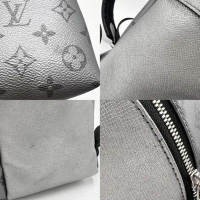 Pre-owned Louis Vuitton Taiga Metallic Gray Monogram Eclipse Backpack ()