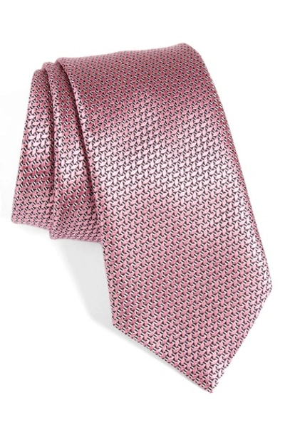 Shop Ermenegildo Zegna Geometric Silk Tie In Pink