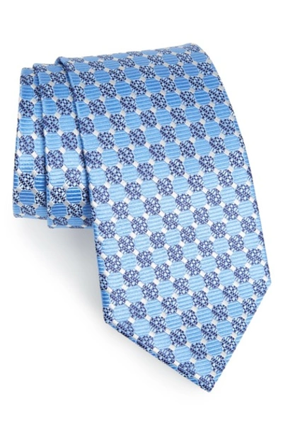 Ermenegildo Zegna Geometric Silk Tie In Blue